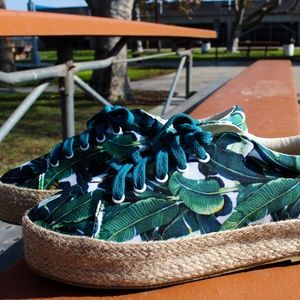 🆕//The Ray// Summer print green Espadrille